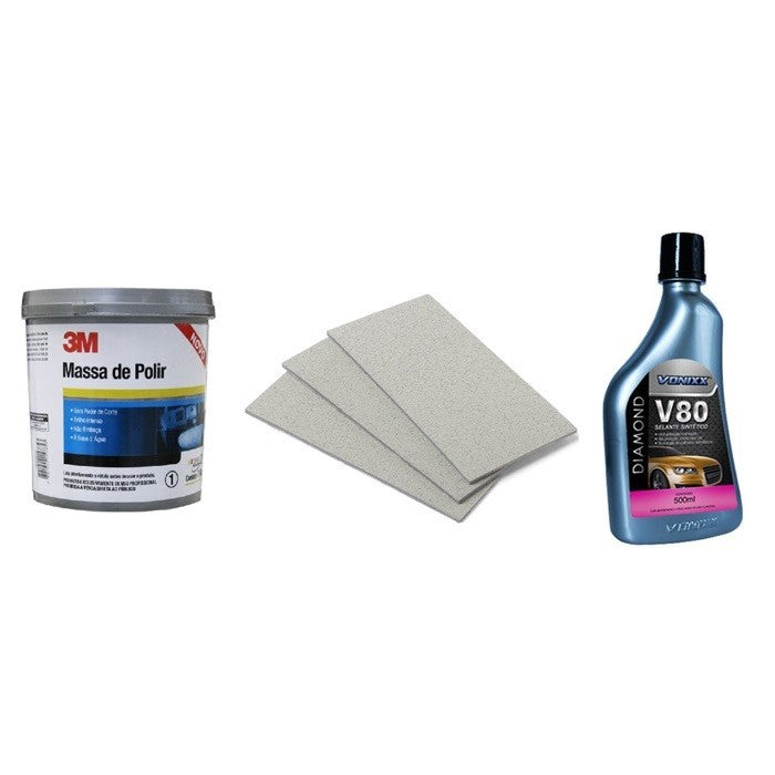 Kit 6 3000 grit sandpapers + 1 V80 Vonixx sealant + 1 3M polishing compound