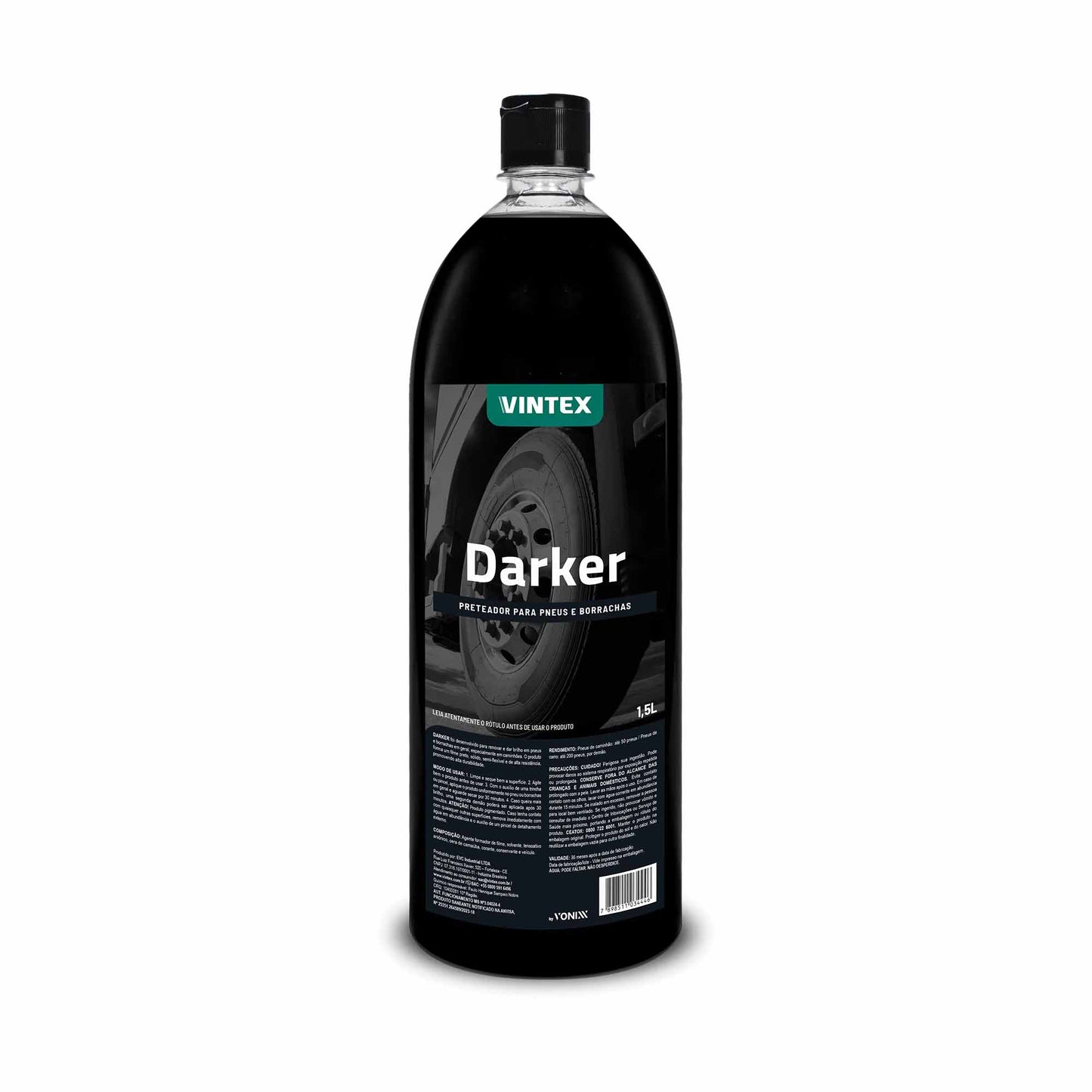 Preteador para Pneus e Borrachas DARKER 1,5L Vintex + Pincel Roma