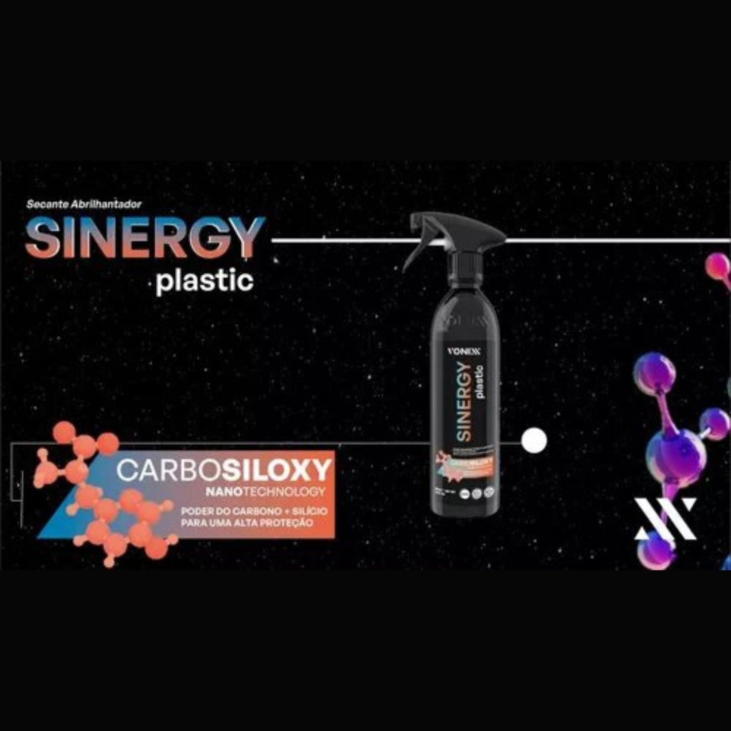 Sinergy Plastic - Coating Spray Para Plástico + Flanela Purple + Aplicador