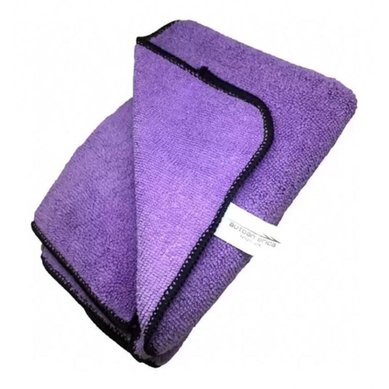 12 Microfiber Cloths 40x60 Low With Purple Stitching Autoamerica