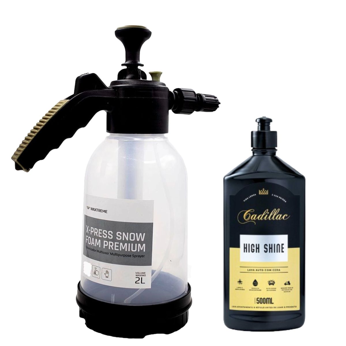 X-Press Snow Foam Sprayer 2 Liters Waxtreme + High Shine Car Wash 500ml Cadillac