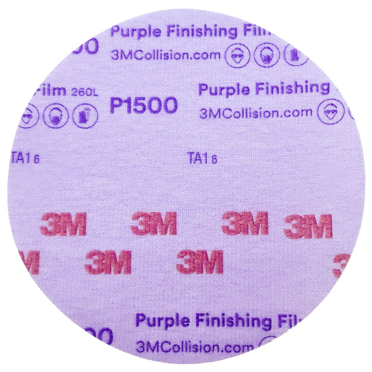 10 3M Purple Finishing P1500 Polishing Sandpaper Disc 152MM