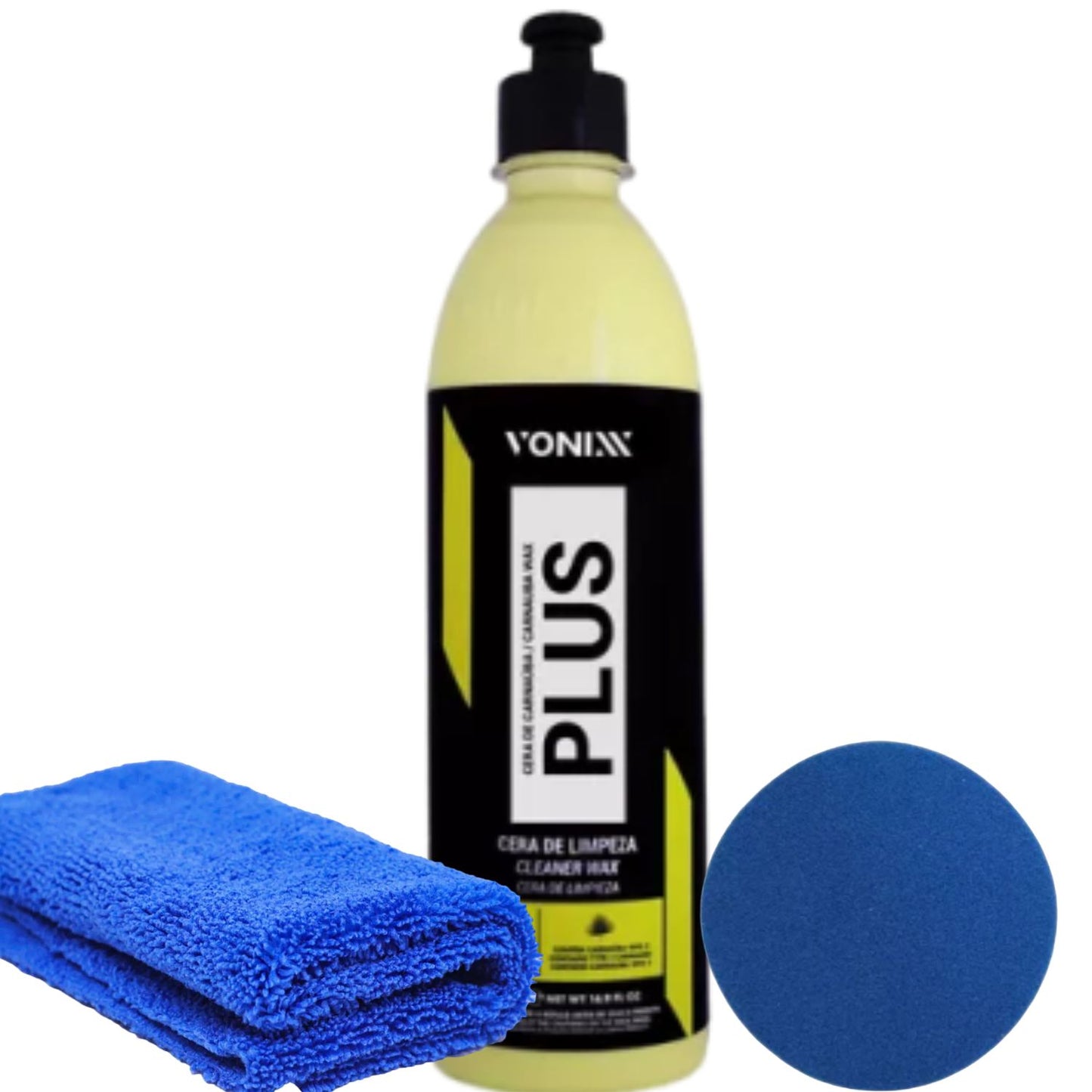 Cera Automotiva Carnauba Plus Vonixx 500ml + Aplicador e Pano 38x38