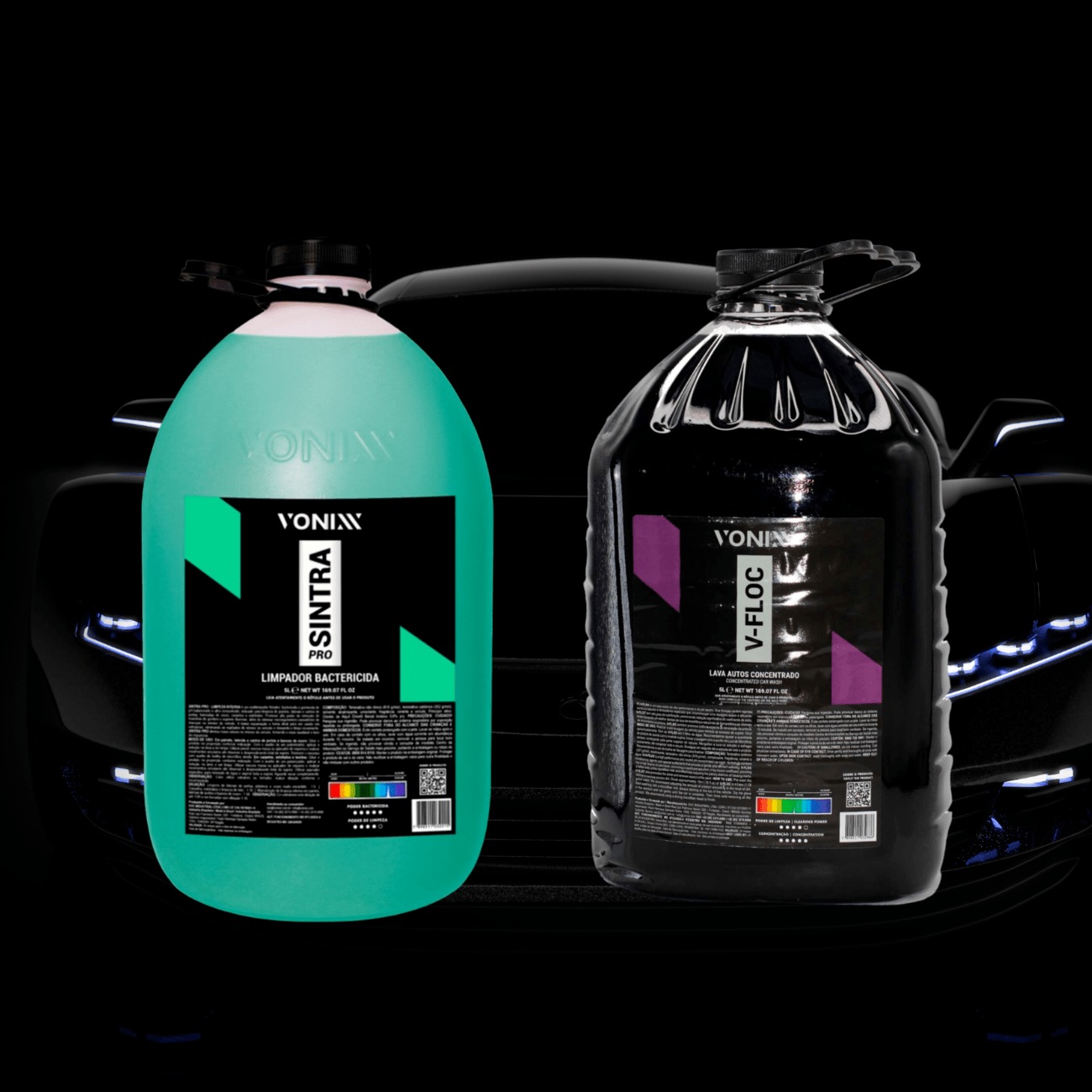 Shampoo Concentrado V-Floc 5L + Sintra Pro 5L Vonixx