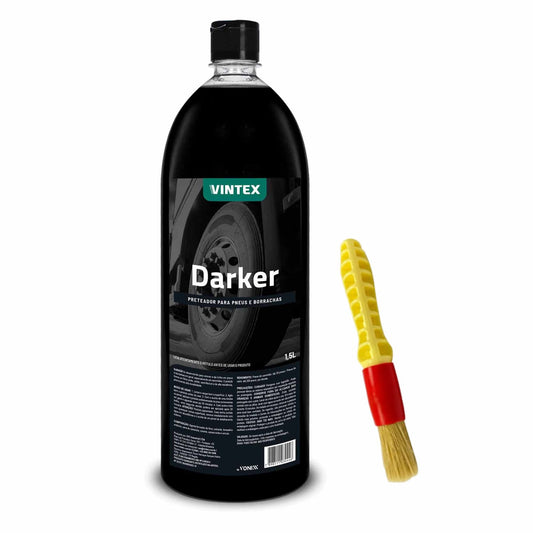 Preteador para Pneus e Borrachas DARKER 1,5L Vintex + Pincel Roma