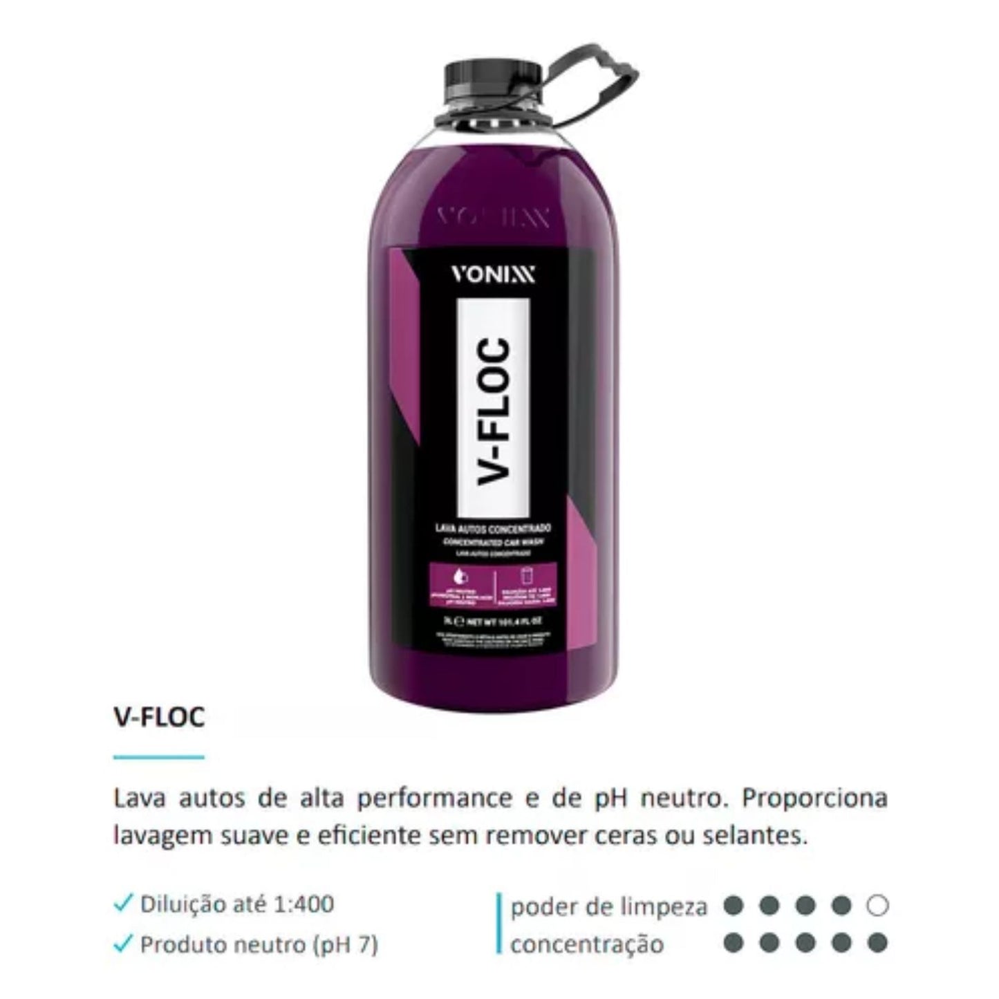 V-floc 3 Litros Vonixx + Flanela amarela e Luva Zacs