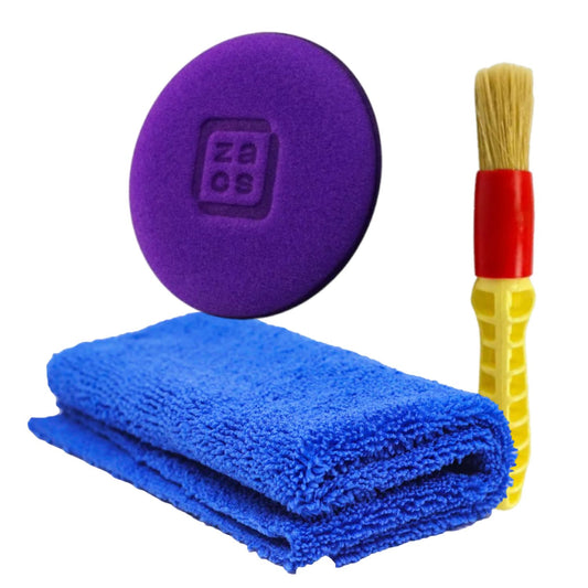 1 Flanela 38x38 Detailer e 1 Aplicador de Espuma Zacs  e Pincel Roma N6