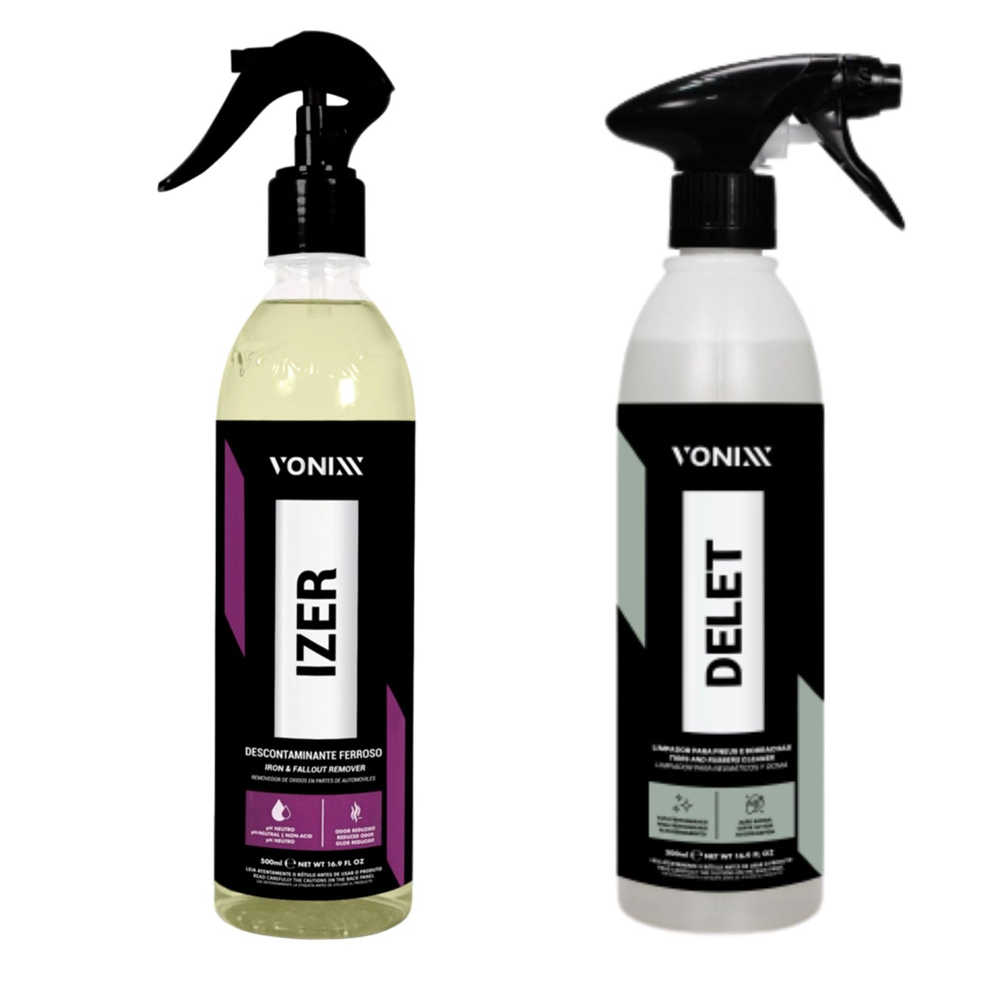 Limpador De Pneu Borracha Delet + Izer Limpa Rodas Vonixx