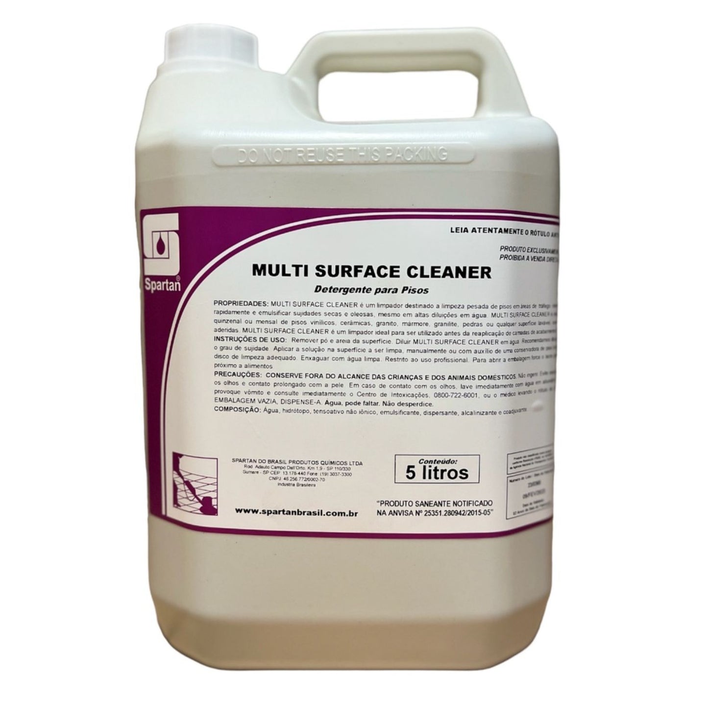 Floor Detergent Heavy Duty Multi Surface Cleaner Spartan 5l