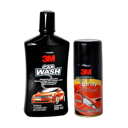 Kit Shampoo Wash e Cera Protetora 3M