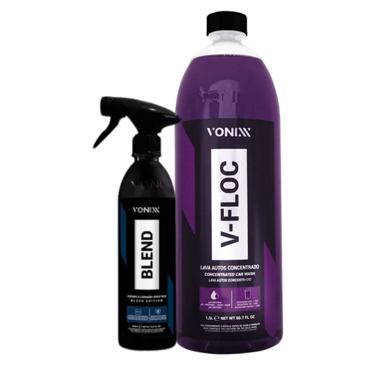 Shampoo Automotivo V-Floc 1,5L e Blend Black Edition 500ml Vonixx