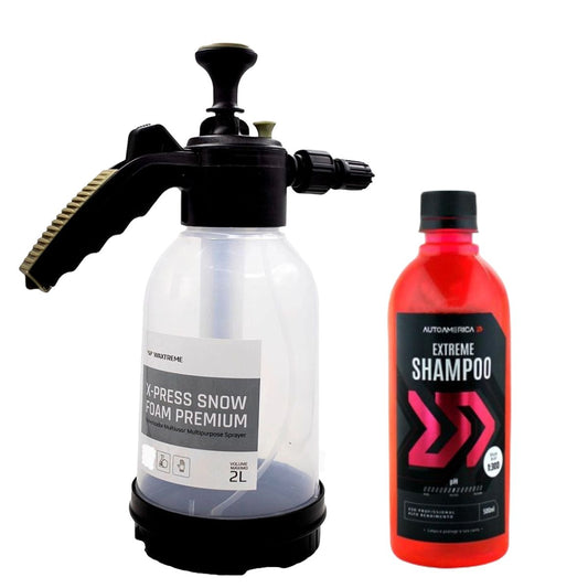 Pulverizador X-Press Snow Foam 2 Litros Waxtreme + Shampoo Extreme 500ml Autoamerica
