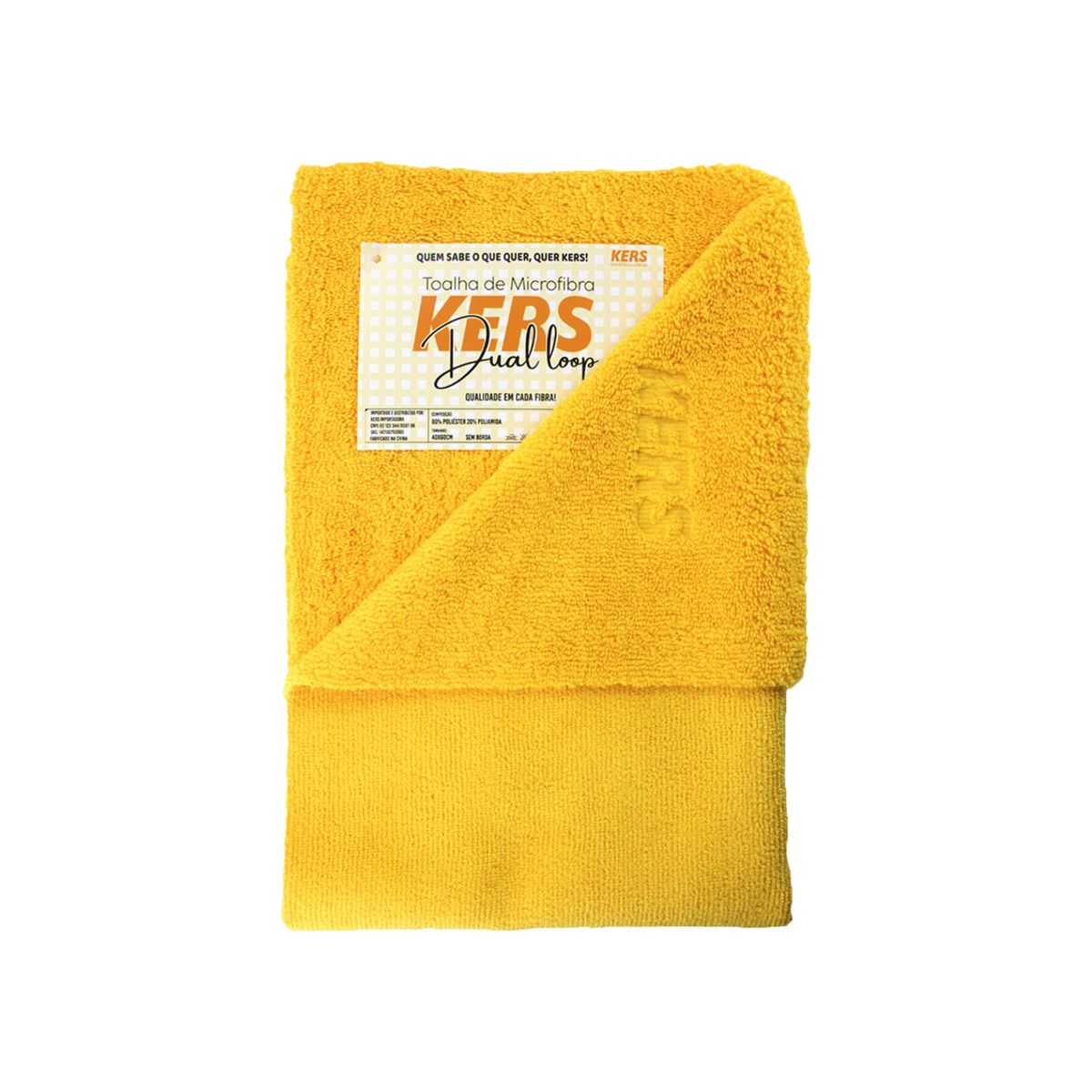 12 Yellow Dual Loop Microfiber Towels 360GSM 40x60cm Kers
