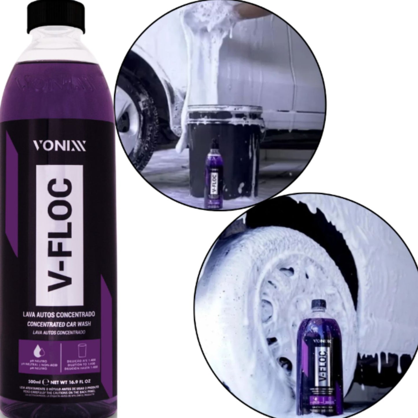 Shampoo Automotivo V-Floc 1,5L - Pluri Mol 1,5l Easytech e Luva de Microfibra Zacs