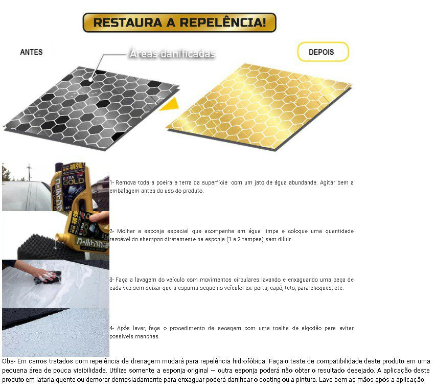 Shampoo Extra Gold for Coated Car para Carros Coating 750ml Soft99