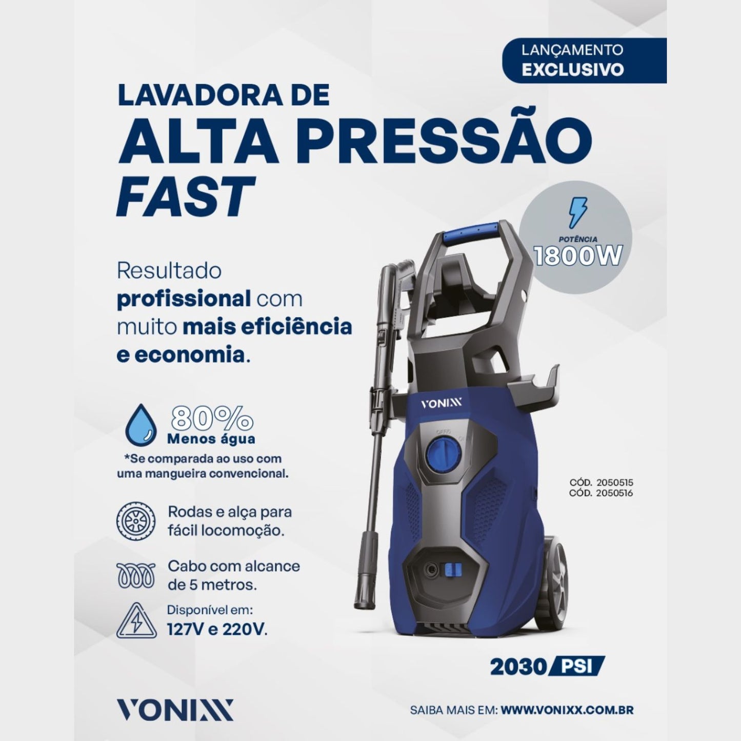 High Pressure Washer 1800W 220V Fast Vonixx