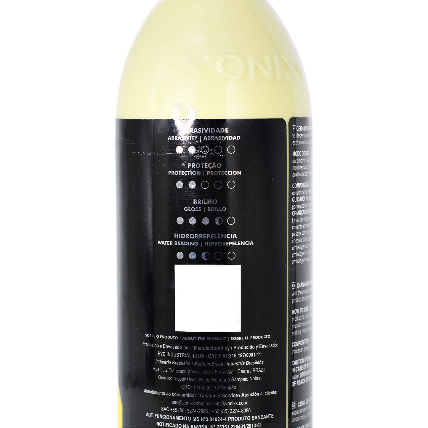 Cera Automotiva Carnauba Plus Vonixx 500ml + Aplicador e Pano 38x38