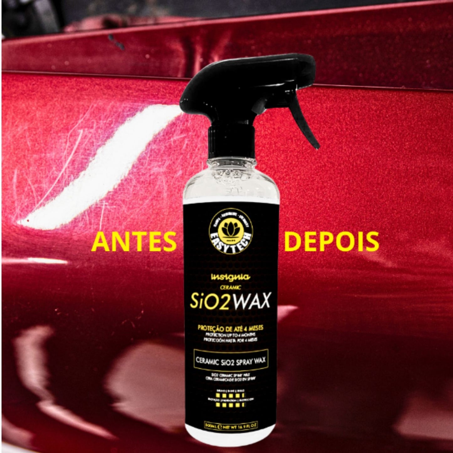 Melon Automotive Shampoo + Easytech Ceramic SiO2 Wax + Microfiber Glove - Flannel