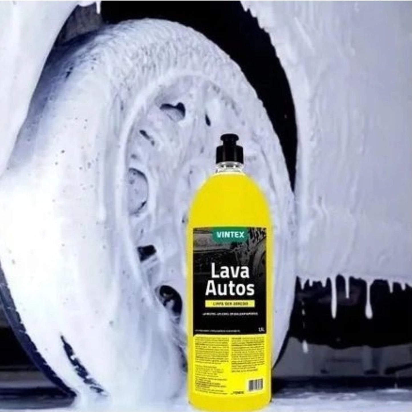 Shampoo Lava Autos 500ml Vintex + Flanela 40x60 + Luva Microfibra