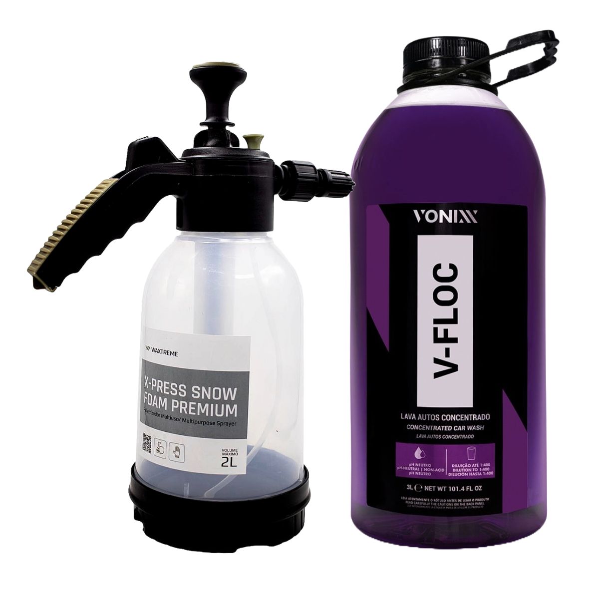X-Press Snow Foam 2 Liters Waxtreme + V-Floc Automotive Shampoo 3 Liters Vonixx