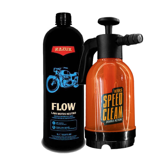 Pulverizador Manual Speed Clean Double 2L Kers com Shampoo Flow 1L Razux