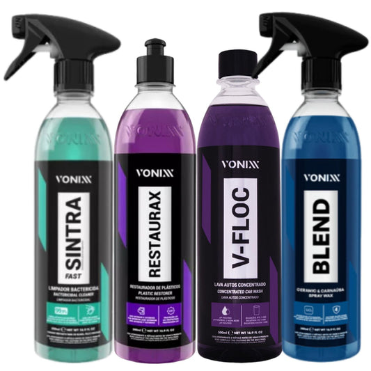 Sintra fast + Blend Wax + V-floc Automotive Shampoo + Vonixx Restorer
