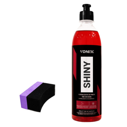 Revitalizador de Pneus Shiny 500ml Vonixx + Aplicador Zacs