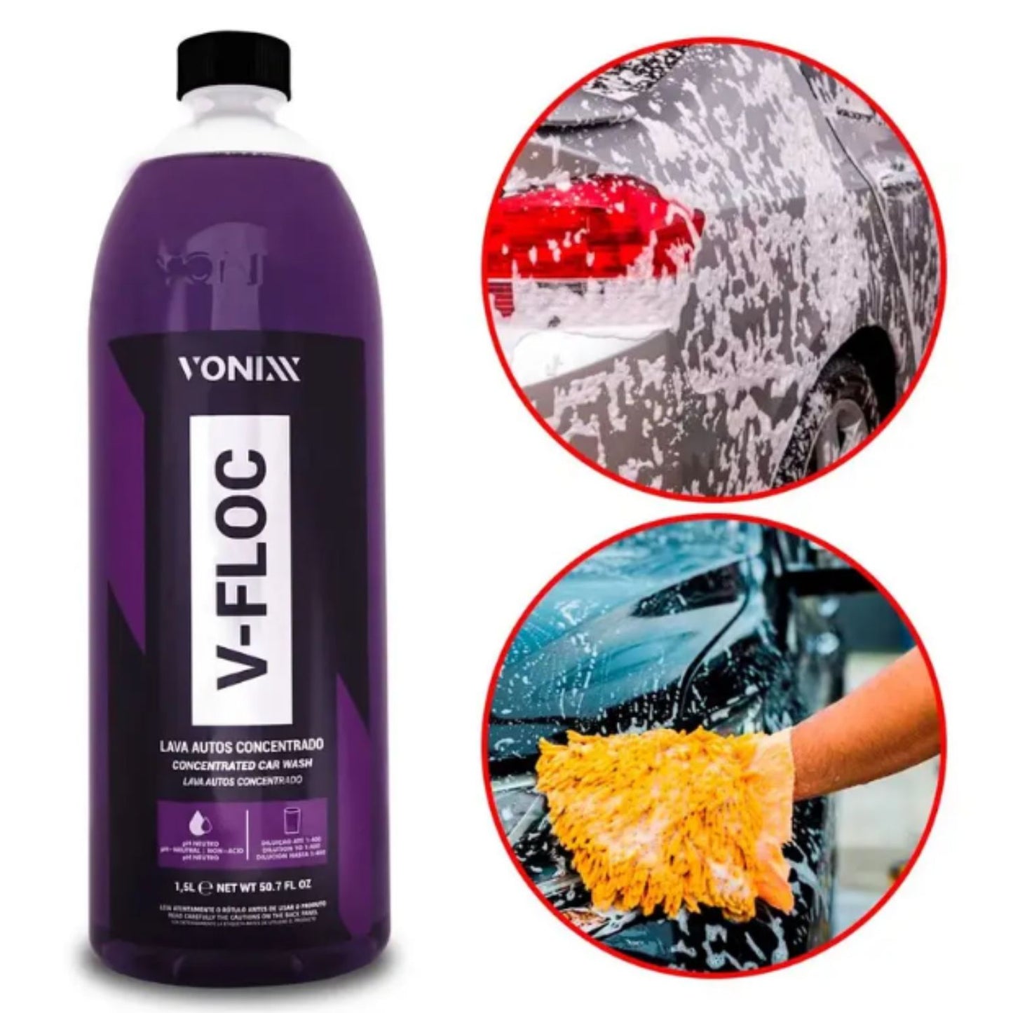 V-floc 3 Litros Vonixx + Flanela amarela e Luva Zacs