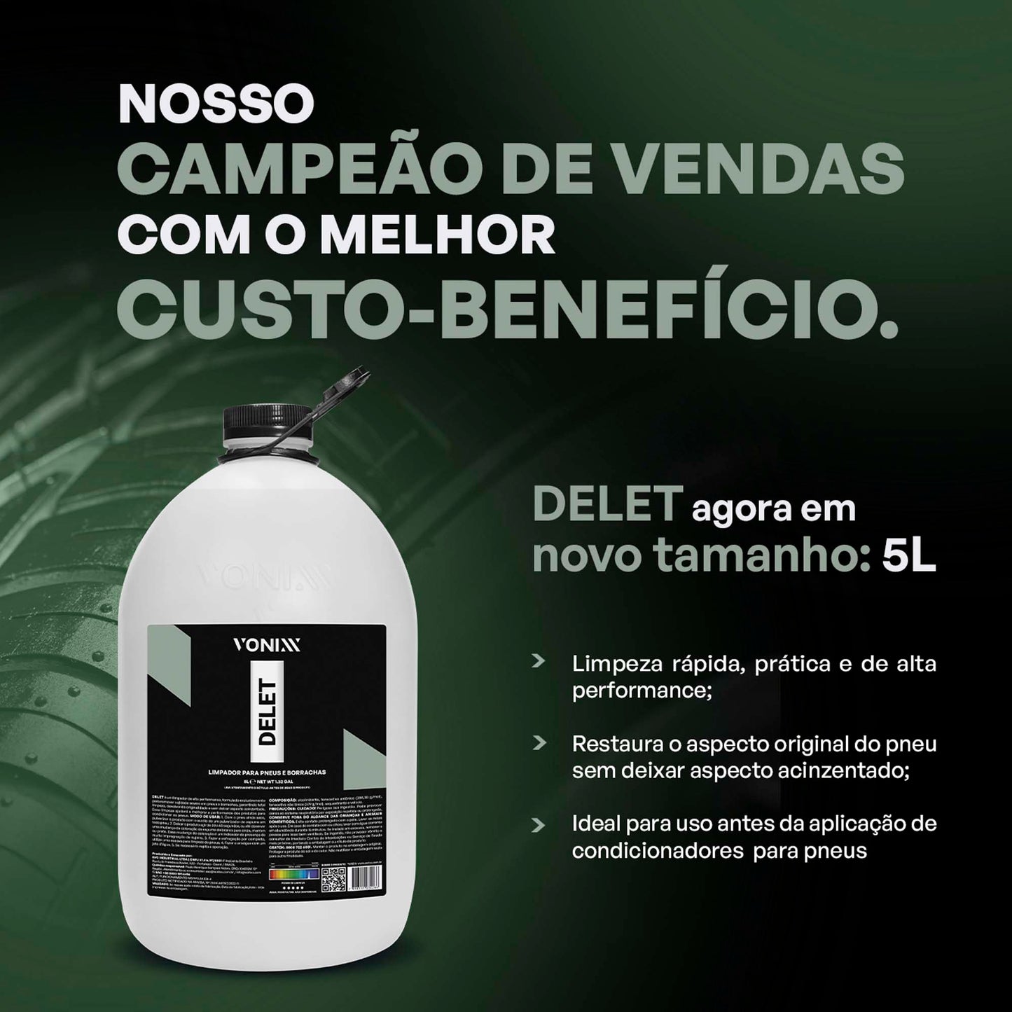 Limpador para Pneus e Borrachas Delet 5L Vonixx