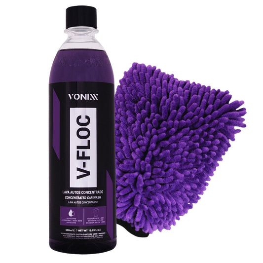 Shampoo Concentrado V-Floc 500ml Vonixx + Luva de Microfibra