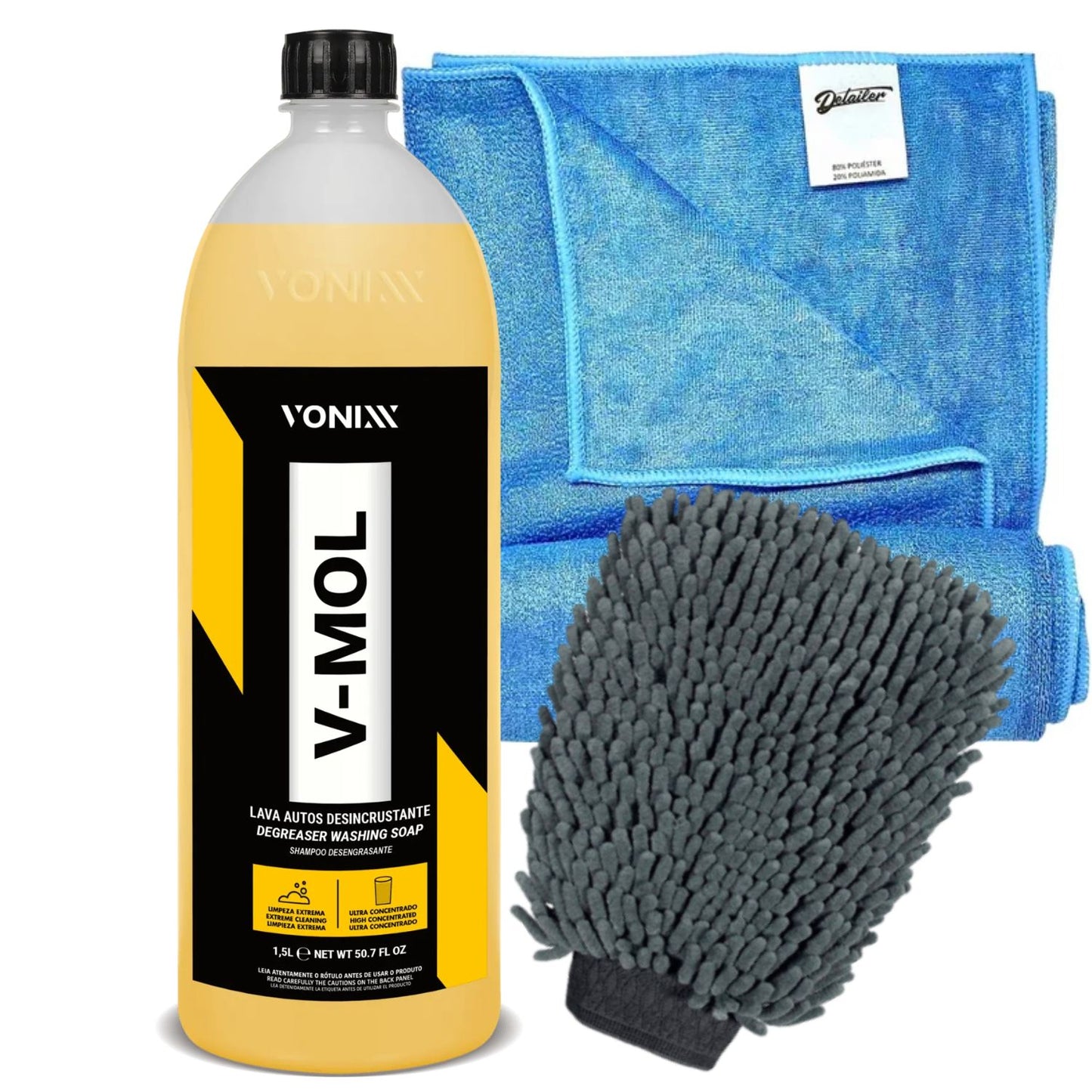 V-mol 1,5l + Luva + Toalha de Secagem