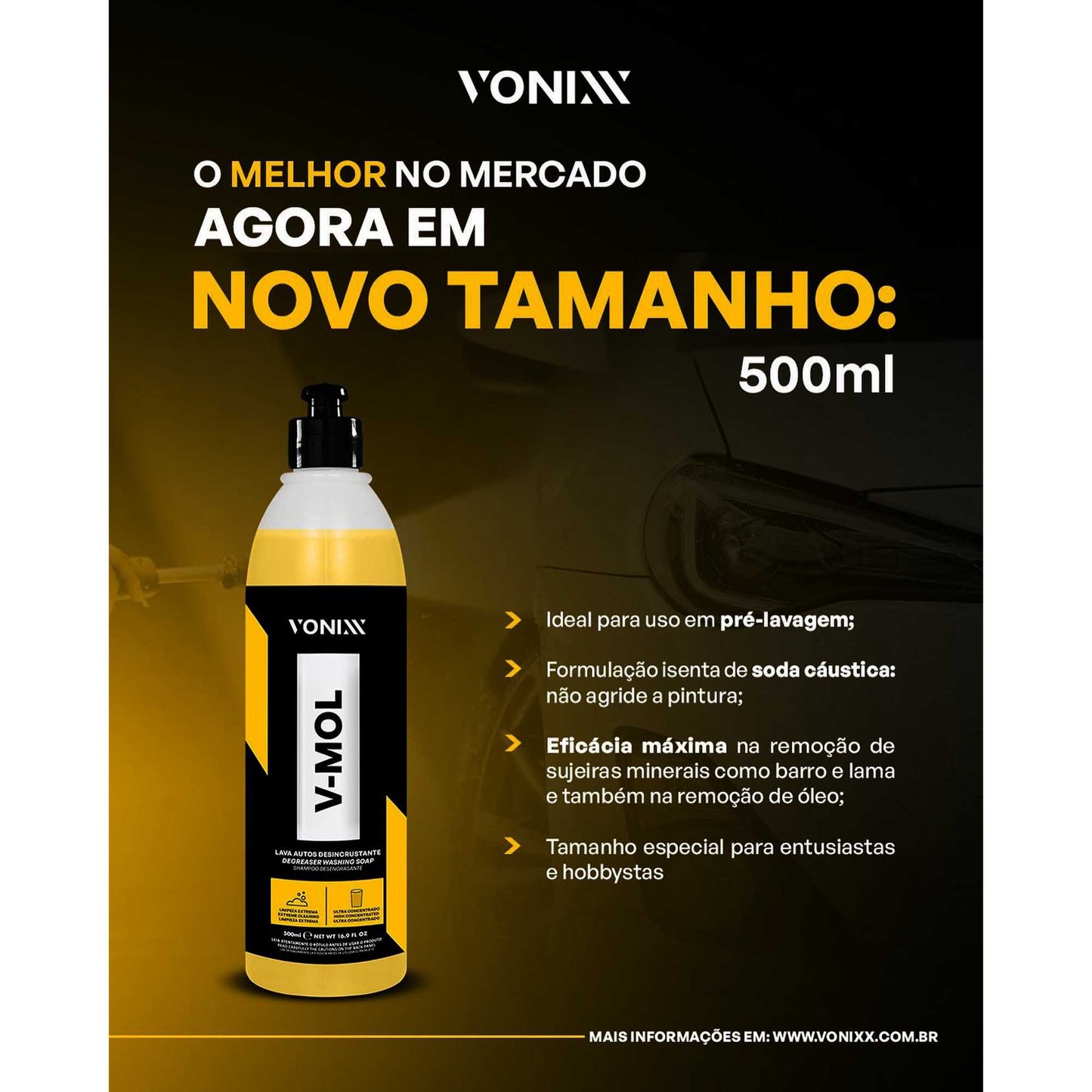 Kit Shampoo Automotivo V-floc V-mol Vonixx