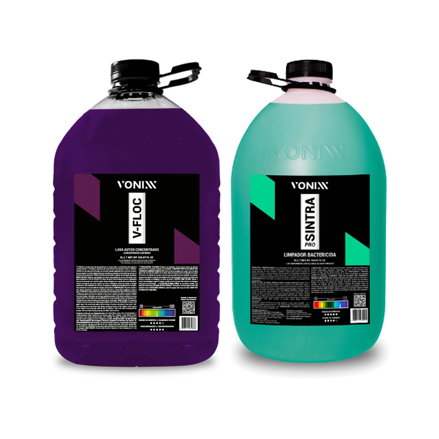 Shampoo Concentrado V-Floc 5L + Sintra Pro 5L Vonixx