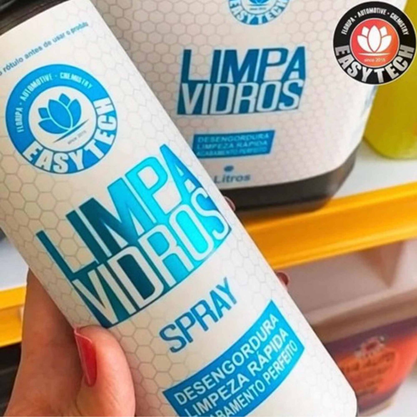 Esytech Glass Cleaner 500ml + Detailer Blue Glass Cloth 38x38cm