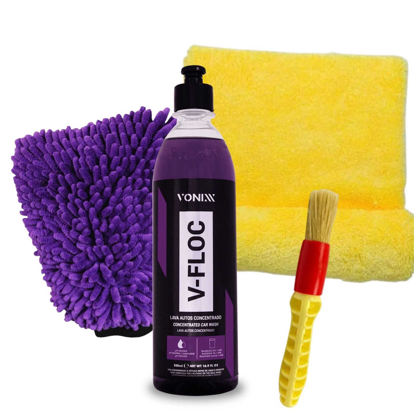 Vonixx V-floc Shampoo 500ml + Zacs Glove + N6 Roma Brush