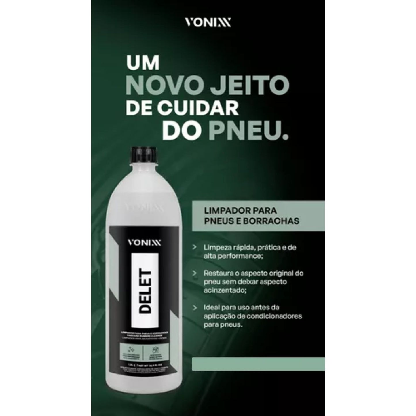 Delet 1.5l Vonixx Tire Cleaner Rubber Plastics