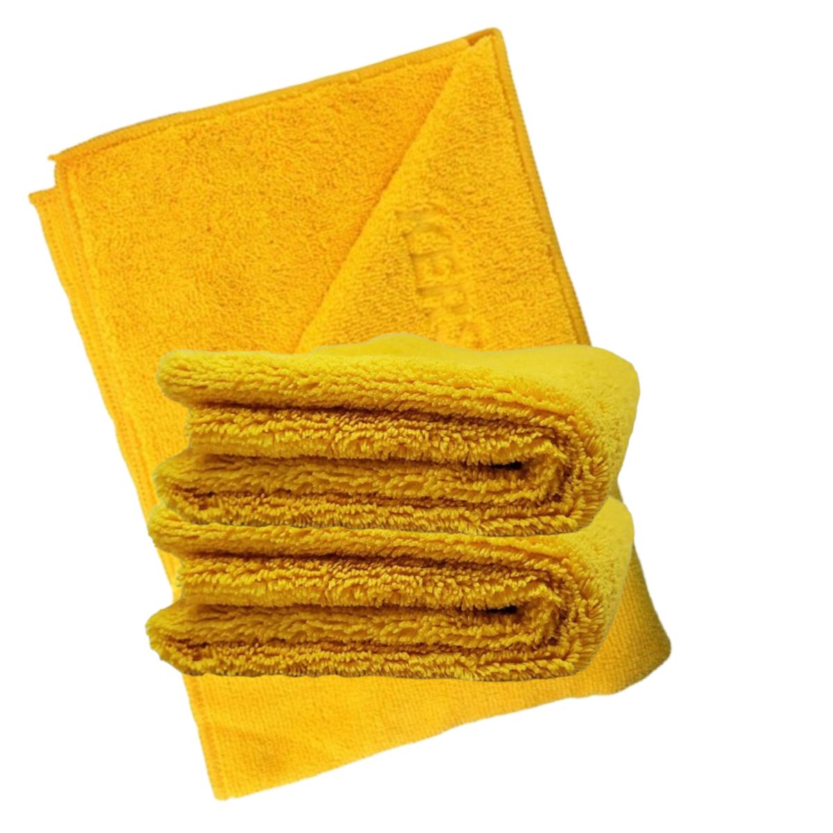 12 Yellow Dual Loop Microfiber Towels 360GSM 40x60cm Kers
