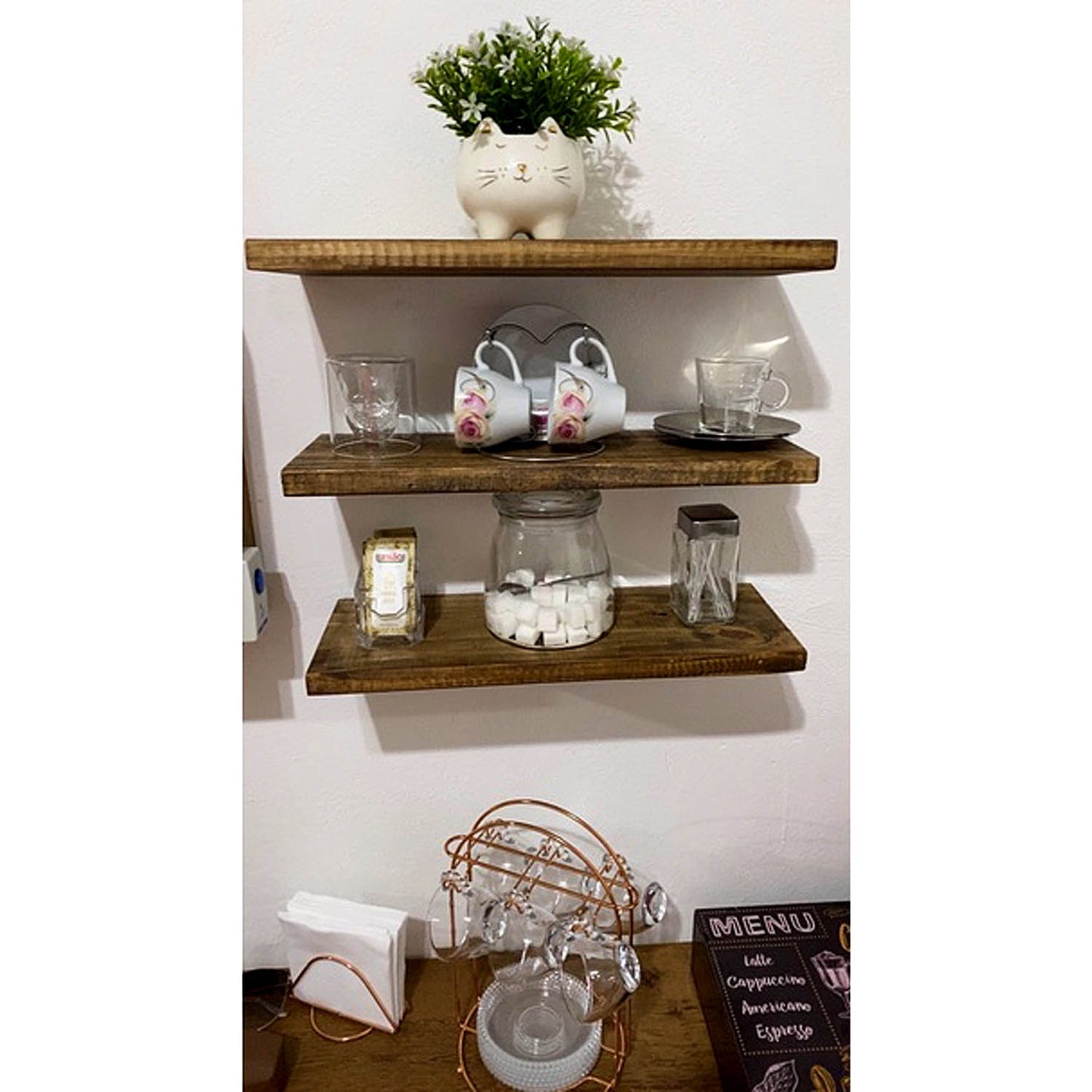 Q Multipurpose Wooden Shelf 60cm Imbuia Moldurarte