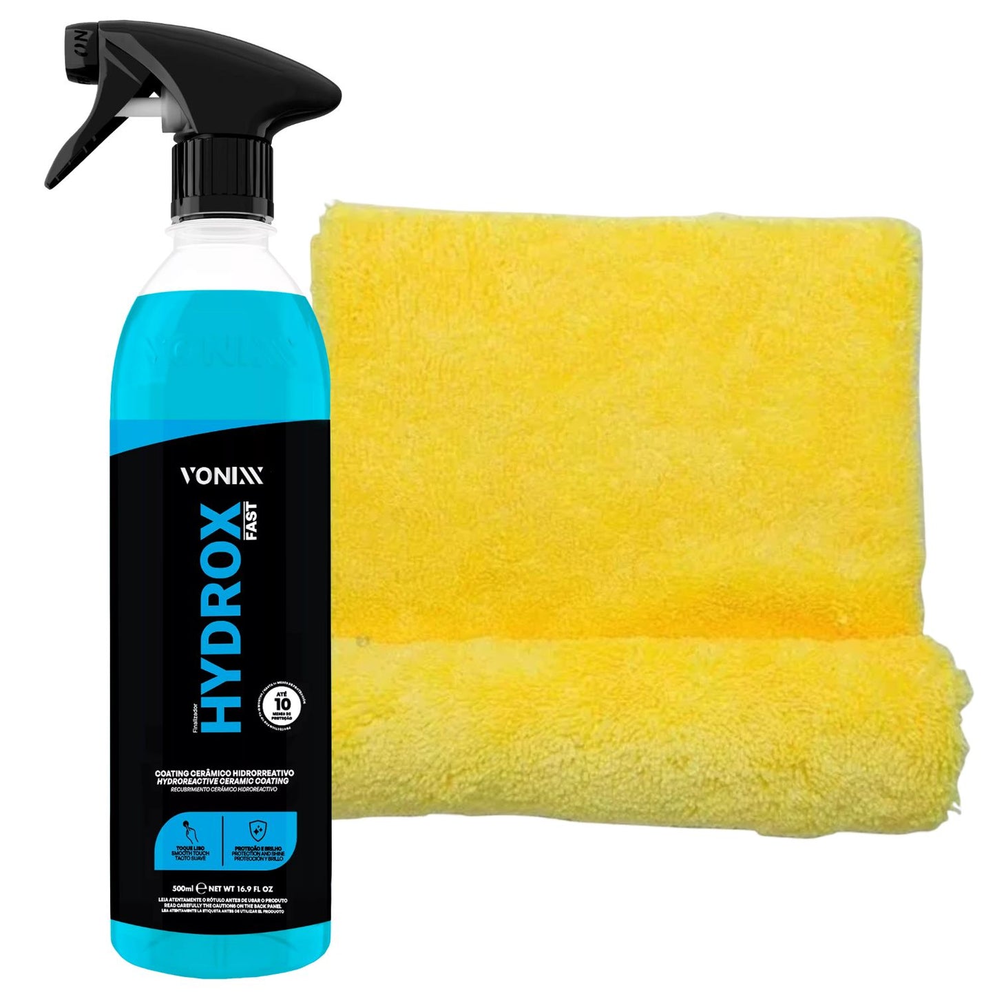 Vonixx Hydrox fast Coating Ceramic Hydroreactive 500ml + Yellow Flannel Laser Cut Autoamerica