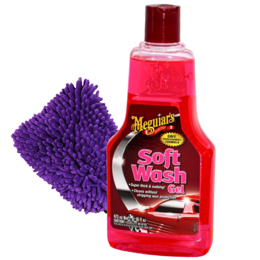 Meguiars Soft Wash Gel Shampoo 473ml + Microfiber Glove