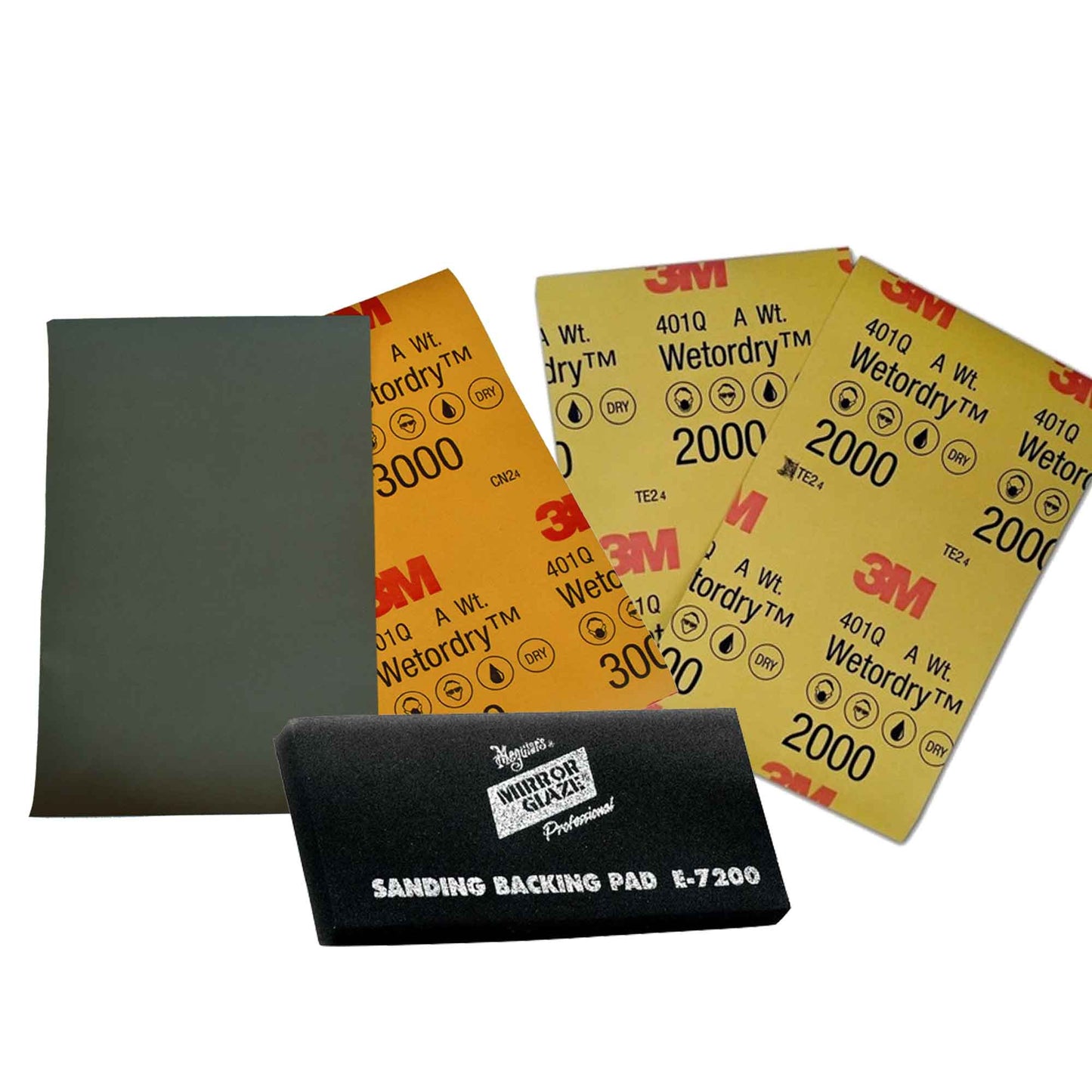 5 3M 3000 grit wet sandpapers and 5 3M 2000 grit wet sandpapers + Free Sandpaper Stick