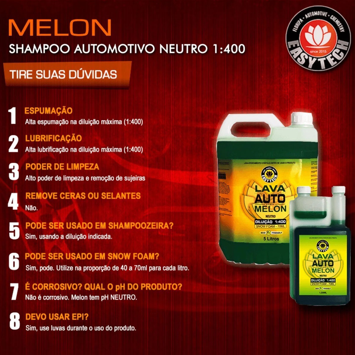 Neutral Shampoo Lava Auto 1-400 Melon 5 Liters EasyTech