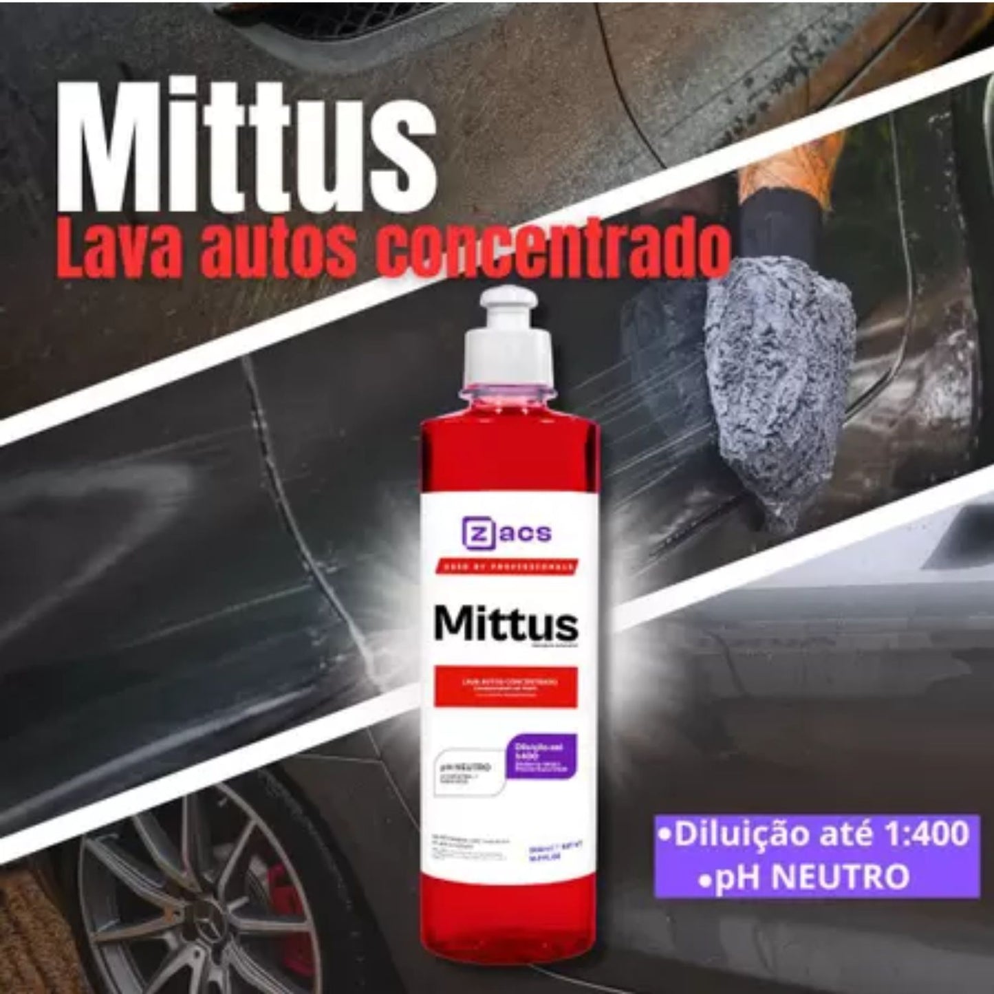 Mittus Concentrated Car Wash Kit 500ml Zacs + Autoamerica Microfiber Glove