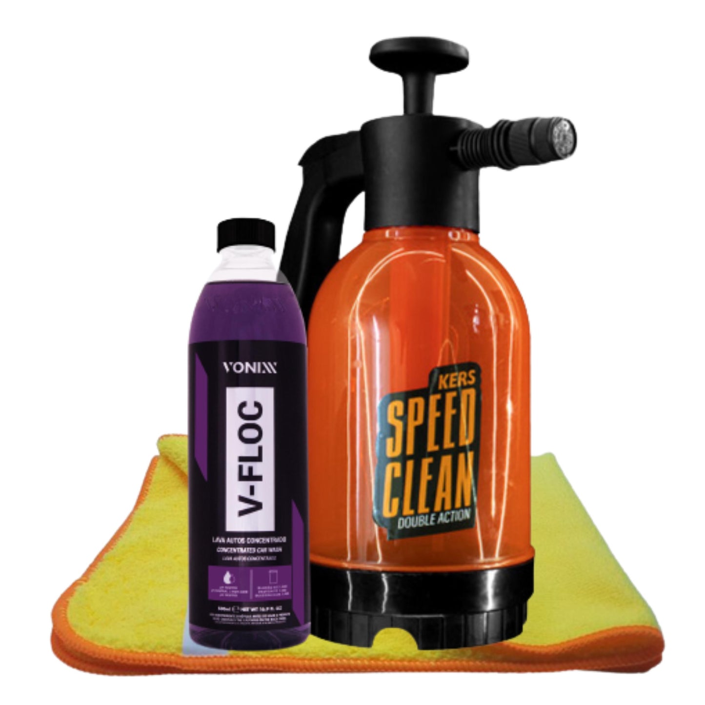 Snow Foam Manual Kers com Flanela de Microfibra e Vfloc 500ml Vonixx