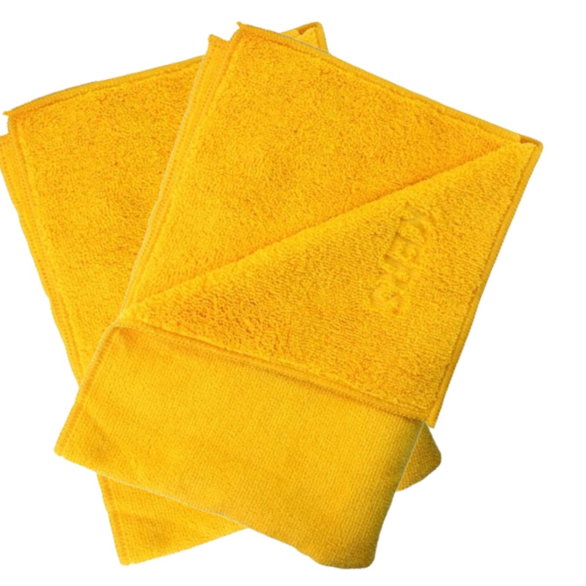 12 Yellow Dual Loop Microfiber Towels 360GSM 40x60cm Kers