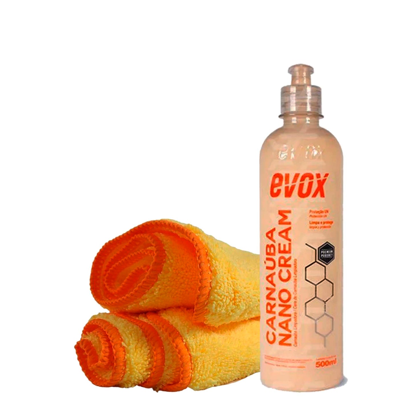 Cera Automotiva de Carnaúba Nano Cream 500ml Evox + Flanela