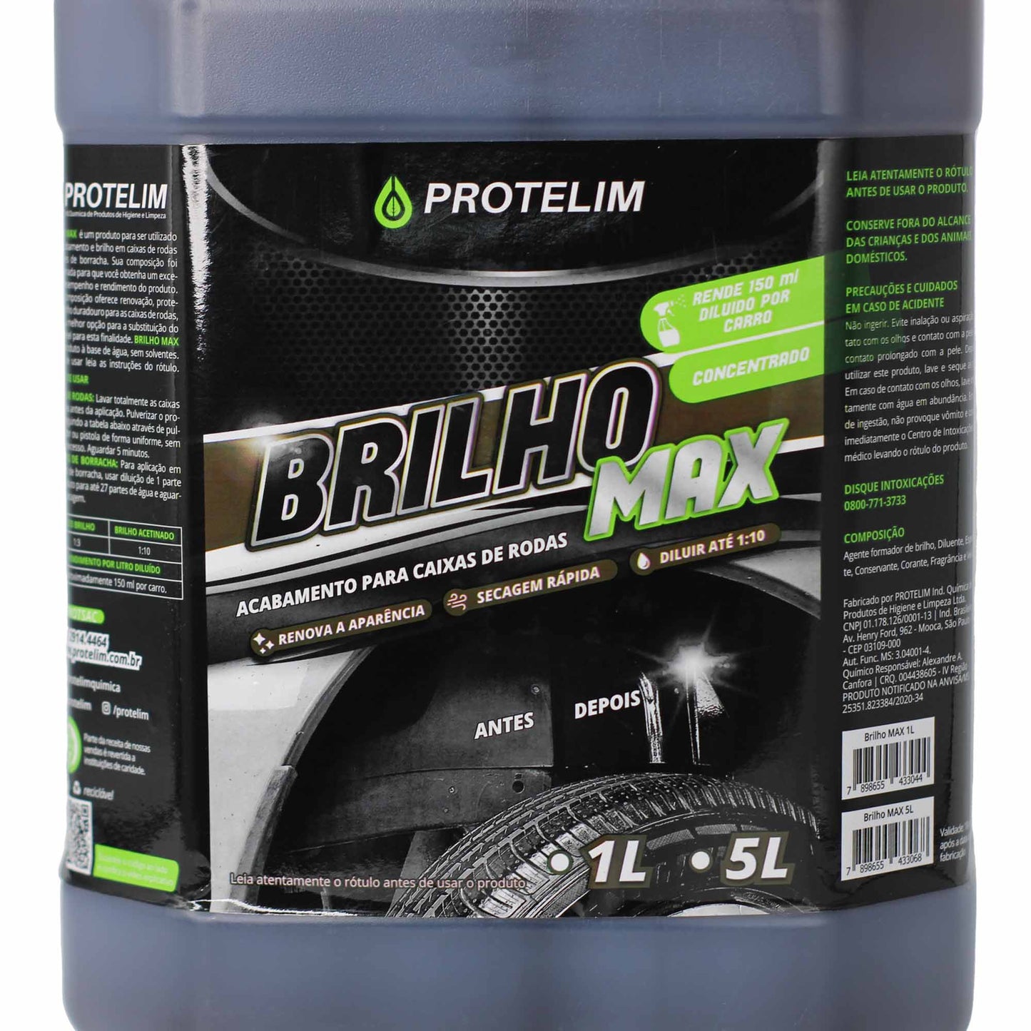 Protetor de Pneus Brilho Max 5 Litros Protelim